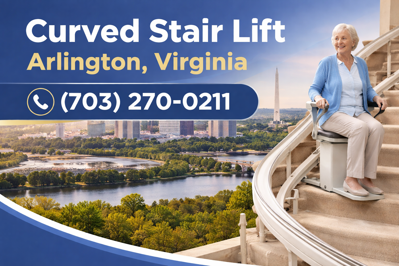 Get Back to Every Floor of Your Arlington Home with a Custom Curved Stair Lift