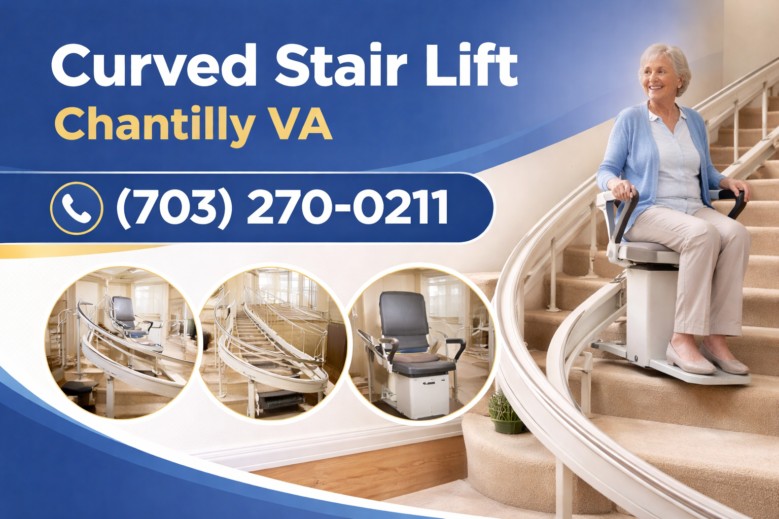 Curved Stair Lifts in Chantilly, VA Curved Stair Lifts in Chantilly, VA