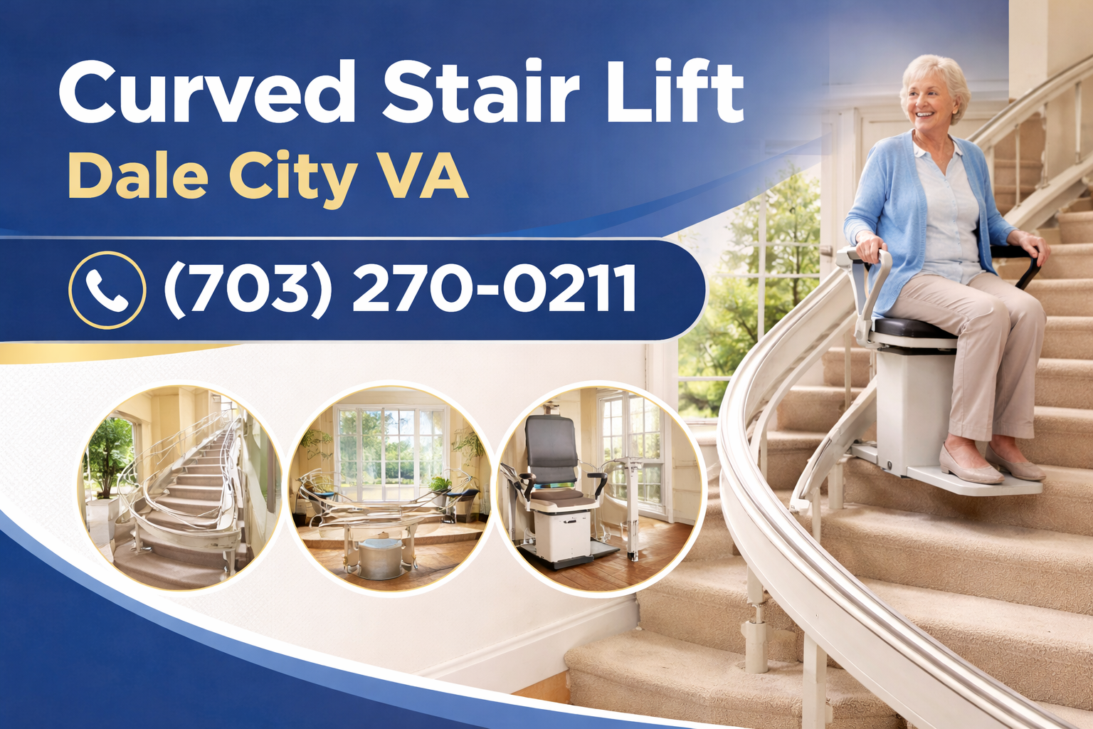 Curved Stair Lift in Dale City: Safely Navigate Your Unique Stairs Curved Stair Lift in Dale City: Safely Navigate Your Unique Stairs