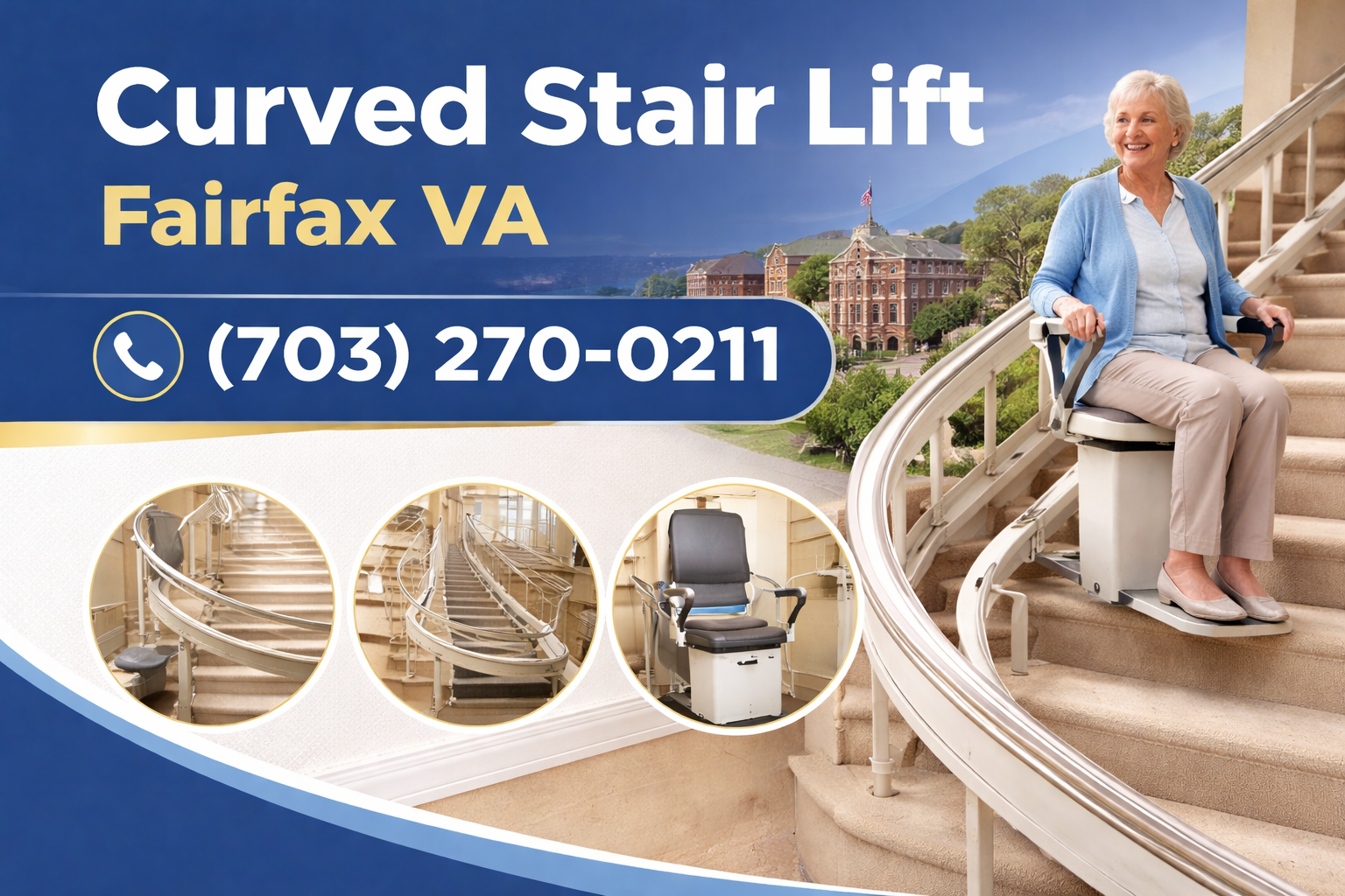 Safe, Custom Curved Stair Lifts in Fairfax Safe, Custom Curved Stair Lifts in Fairfax
