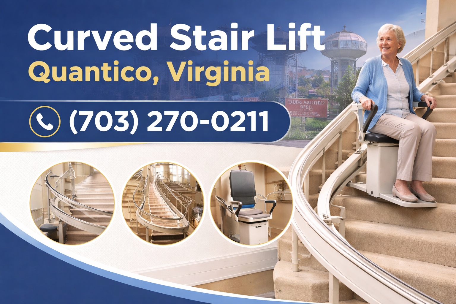 Custom Curved Stair Lifts for Your Quantico Home Custom Curved Stair Lifts for Your Quantico Home
