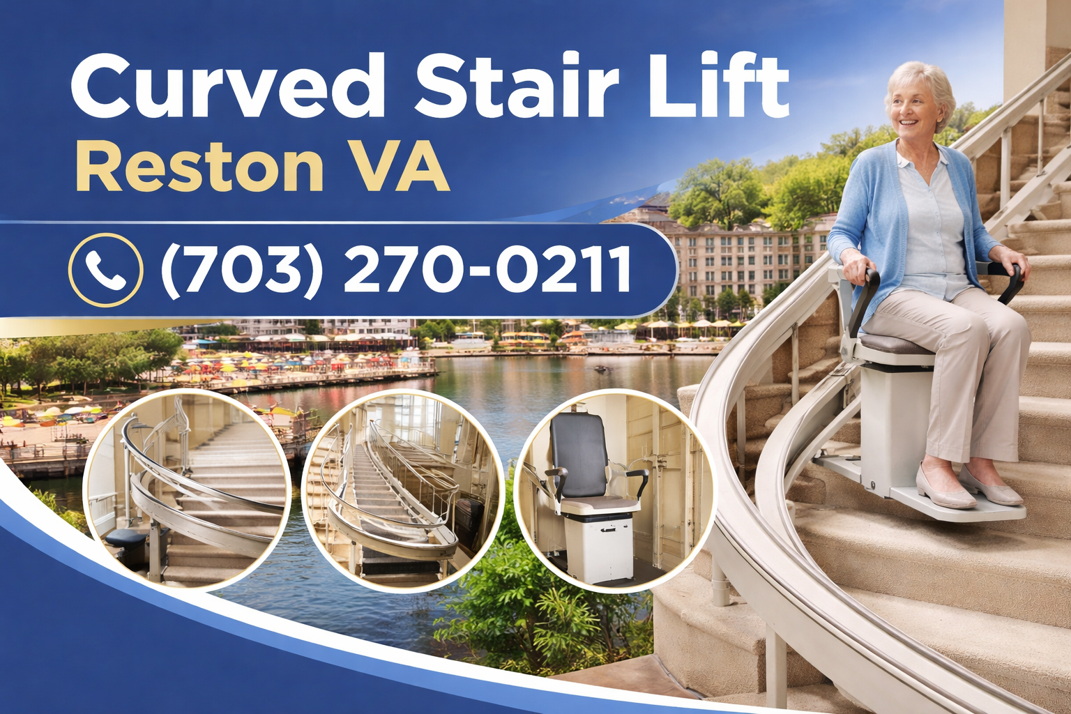 Navigate Your Reston Home Safely Again with a Custom Curved Stair Lift