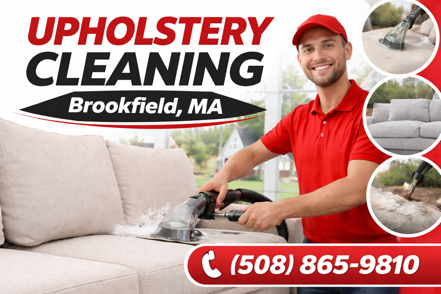 Professional Upholstery Cleaning in Brookfield, MA