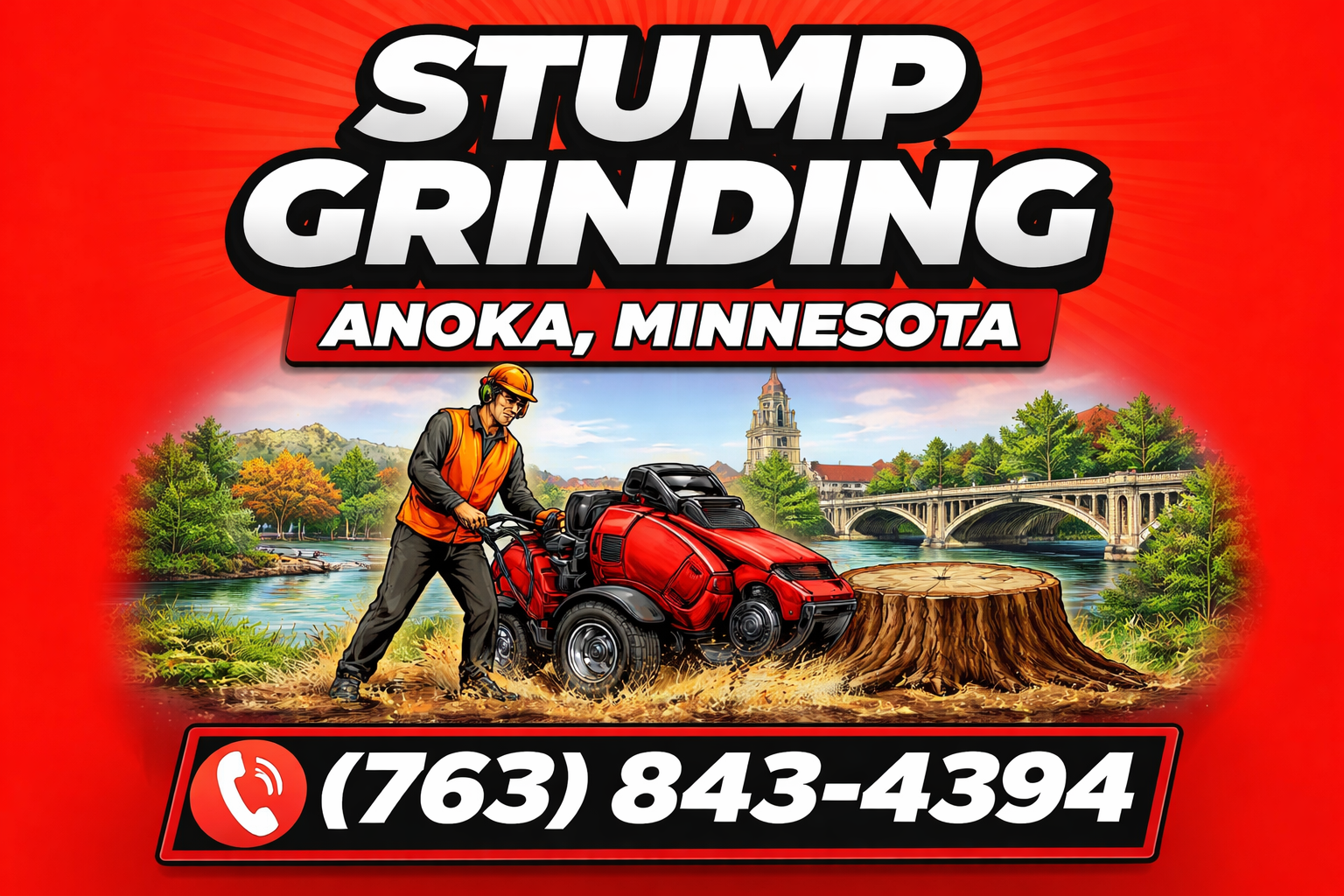 Efficient Stump Grinding in Anoka, MN