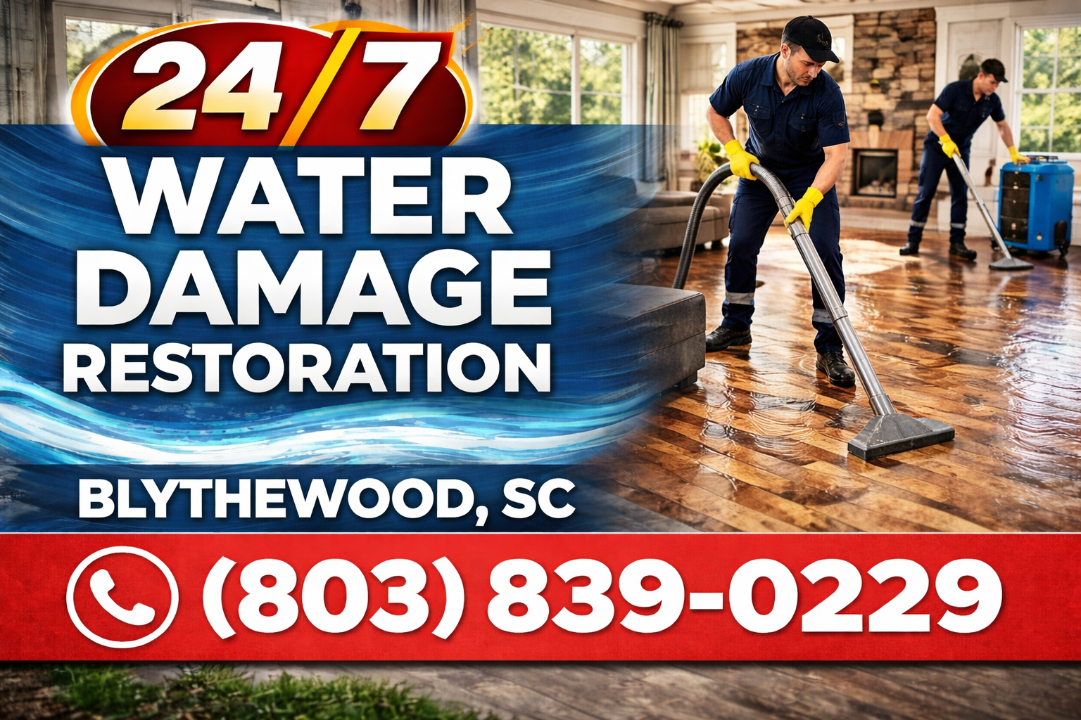 24/7 Water Damage Restoration in Blythewood: We Come Right to You