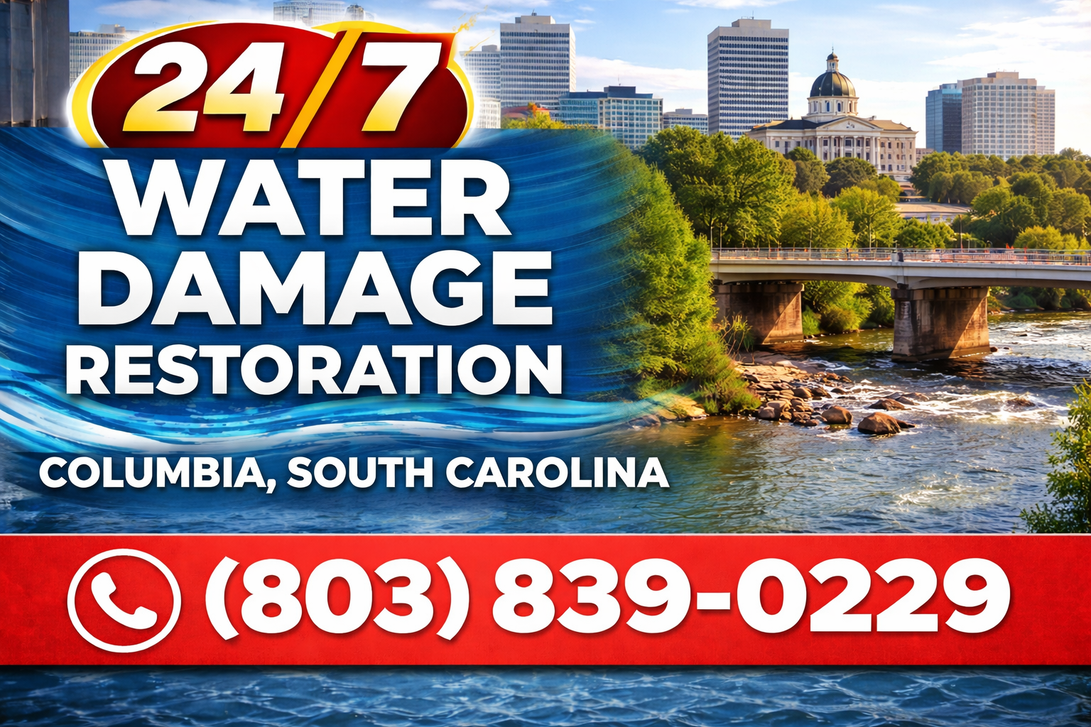 24/7 Water Damage Restoration in Columbia, SC – We Come Right to You