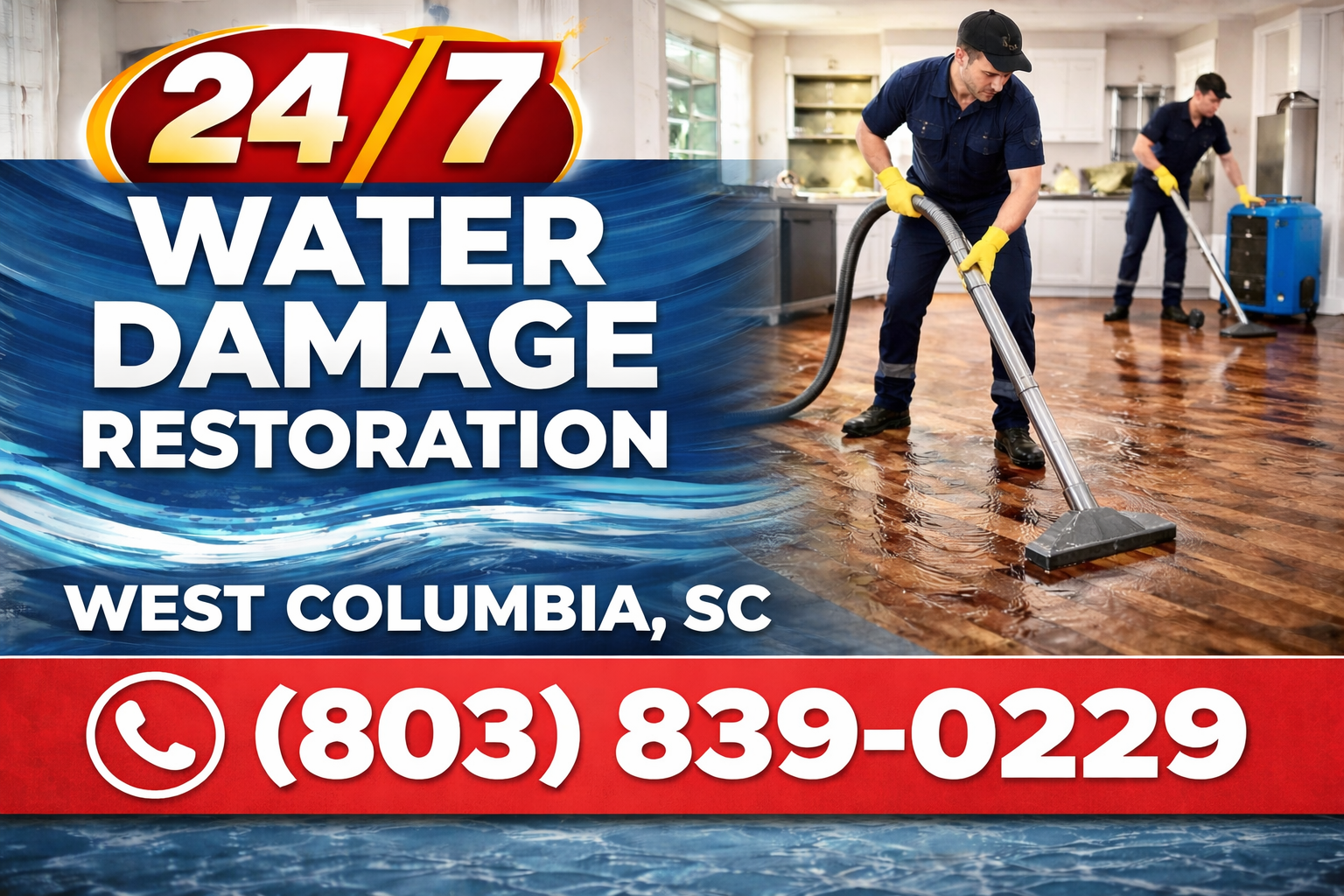 24/7 Water Damage Restoration in West Columbia&mdash;We Come Right to You
