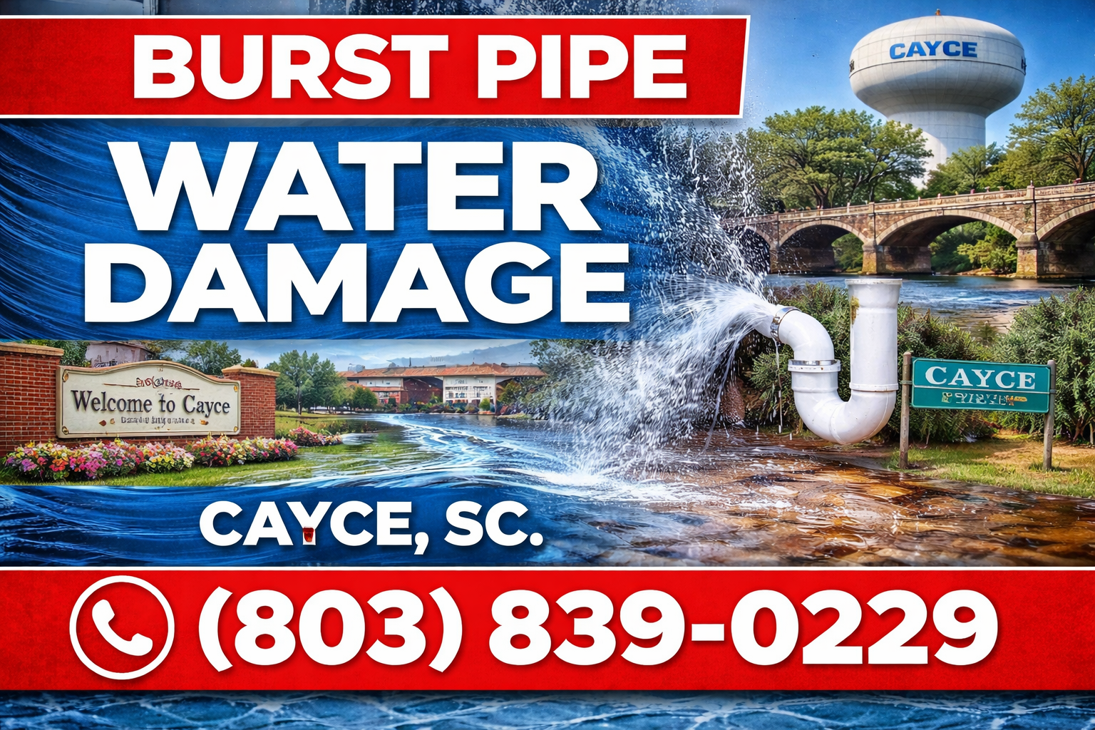 Burst Pipe Water Damage in Cayce? Get It Stopped Fast