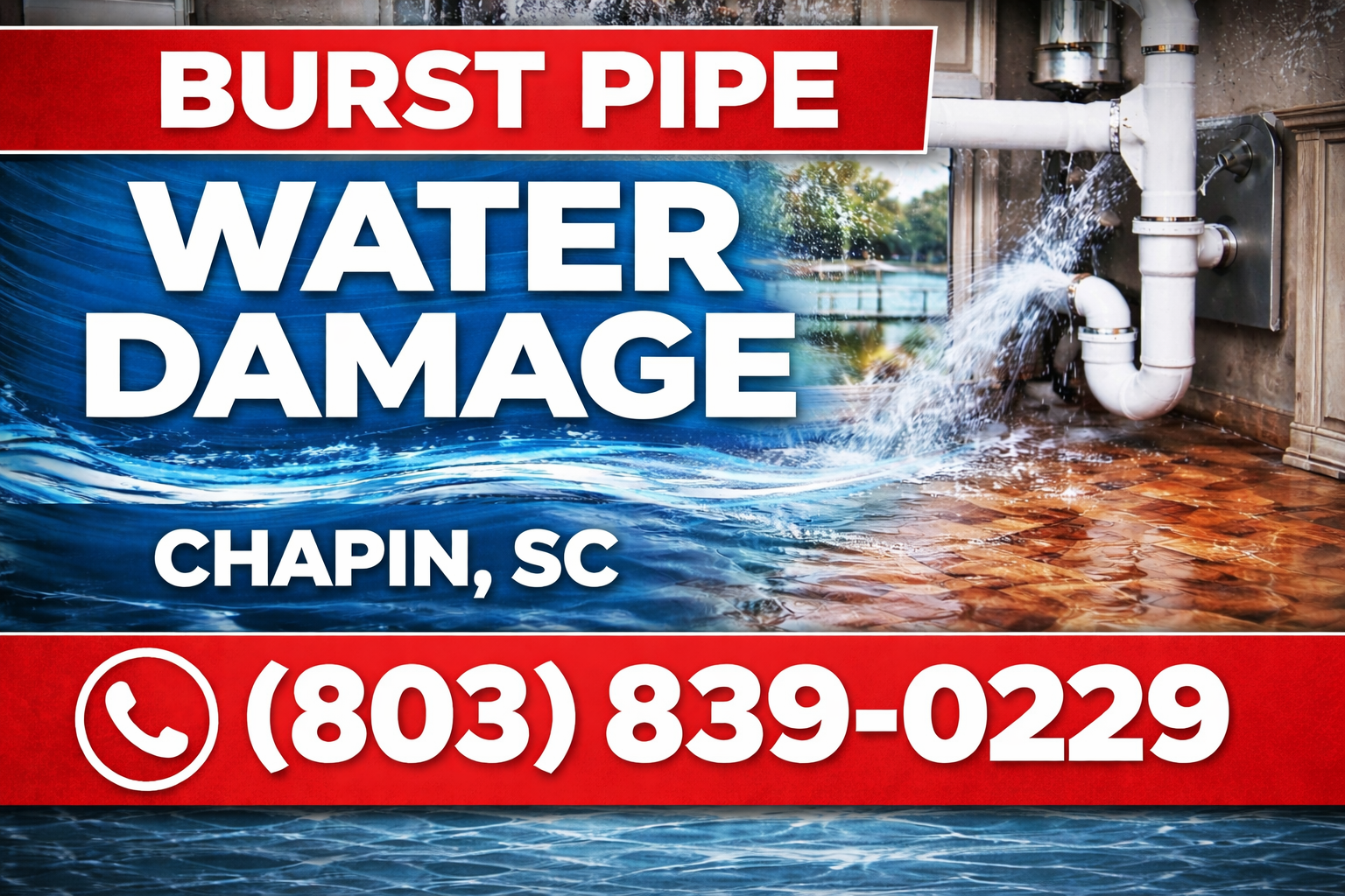 Burst Pipe Water Damage in Chapin? We Come Straight to You