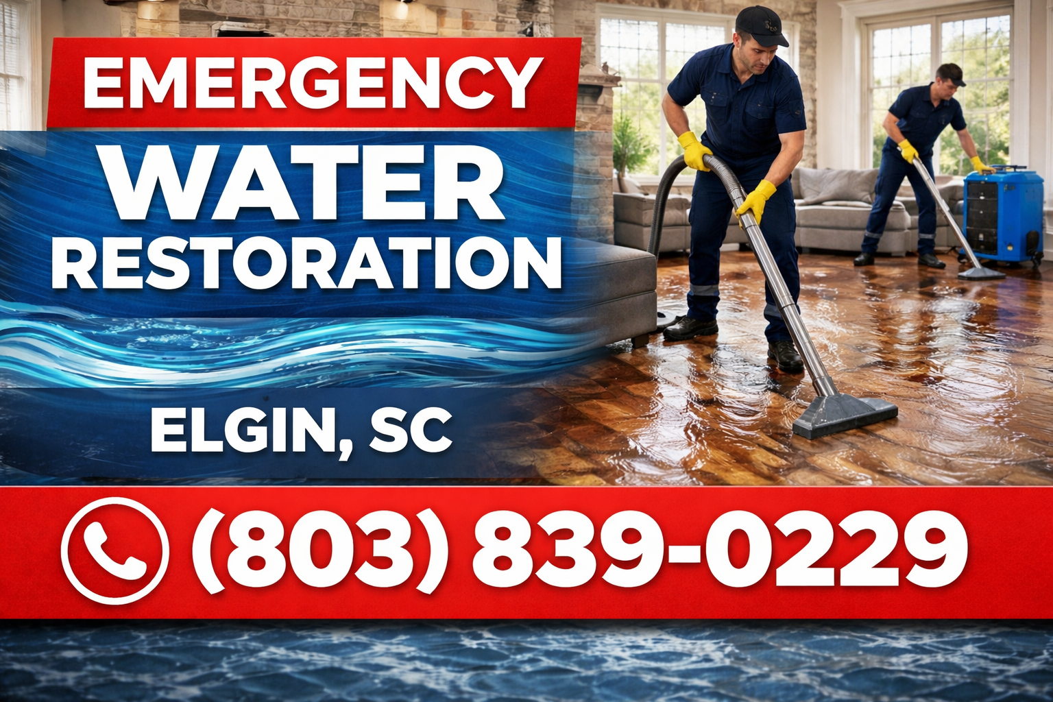 Emergency Water Restoration in Elgin SC: We Come Straight to Your Door
