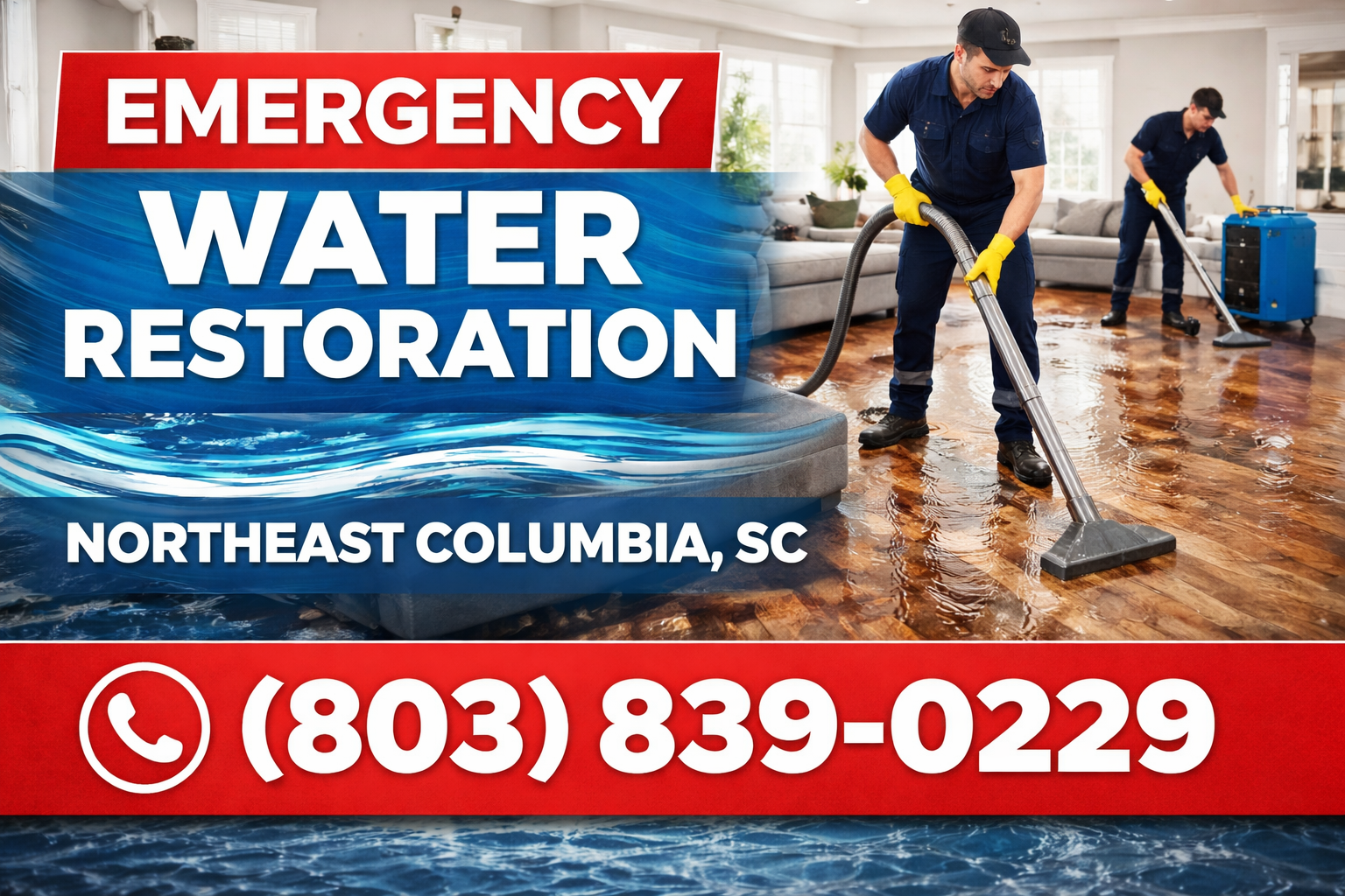 Emergency Water Restoration in Northeast Columbia – We Rush to You When Water Strikes