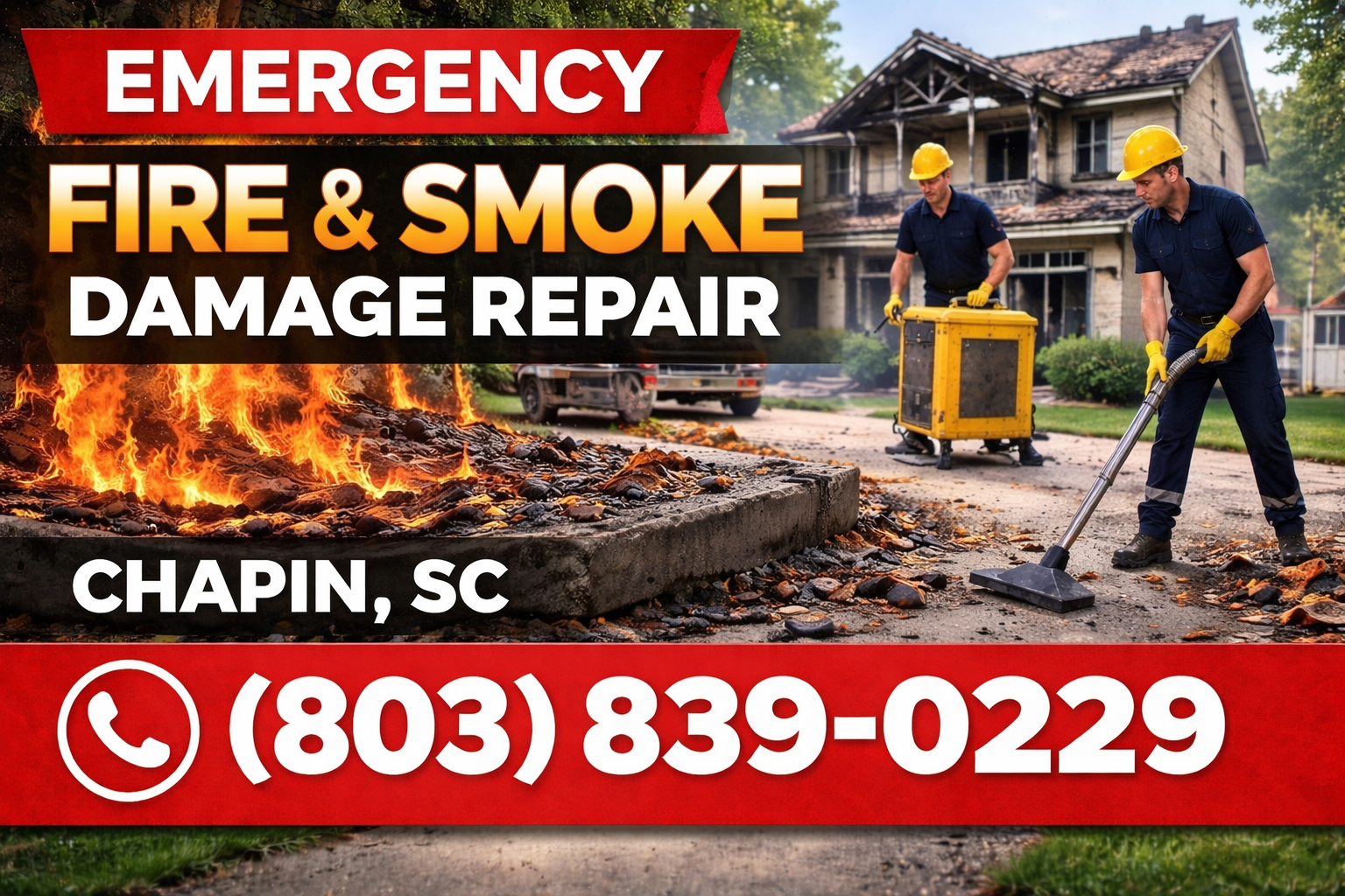 Fire and Smoke Damage Repair in Chapin, SC - We Come Right to You