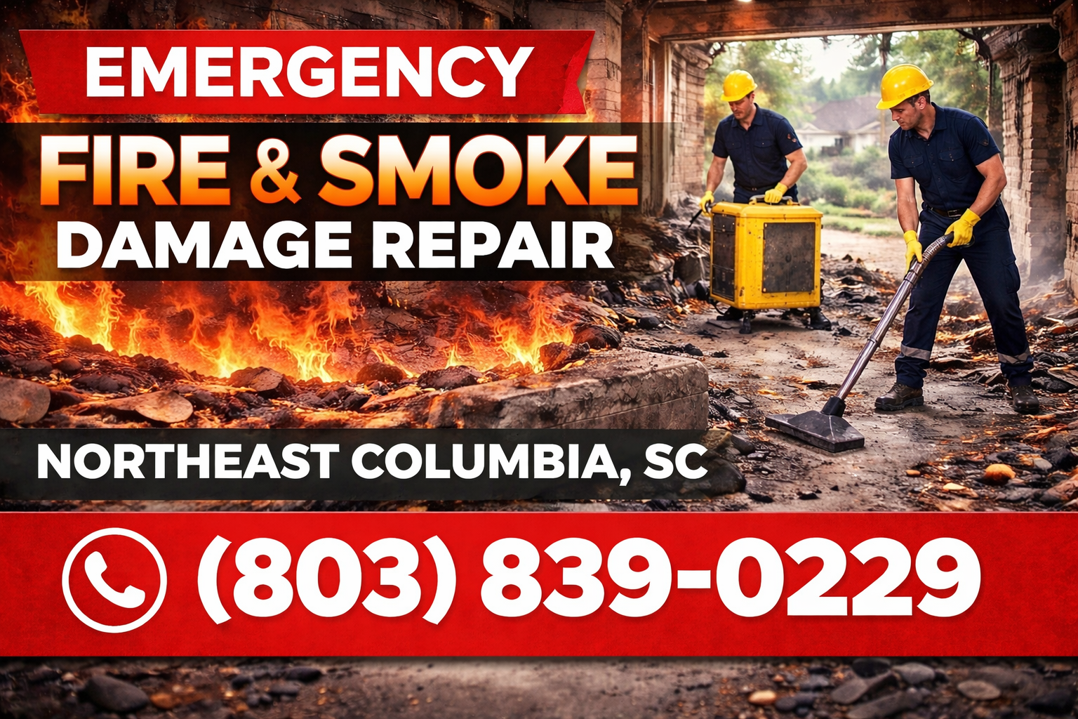 Fire and Smoke Damage Repair in Northeast Columbia&mdash;We'll Come Right to You