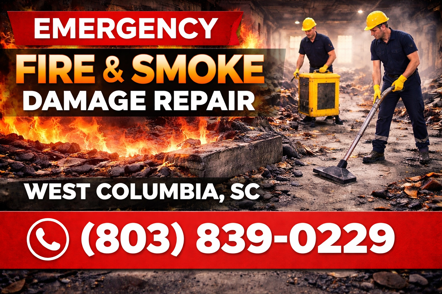 Fire and Smoke Damage Repair in West Columbia: We Come Right to Your Door