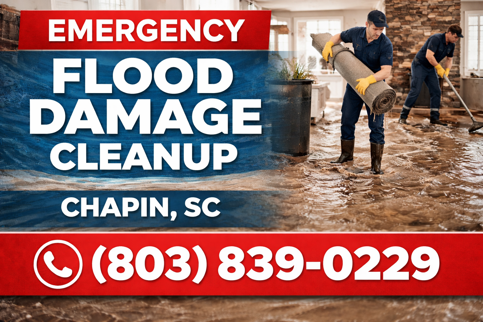 Flood Damage Cleanup in Chapin: We Come Straight to Your Door