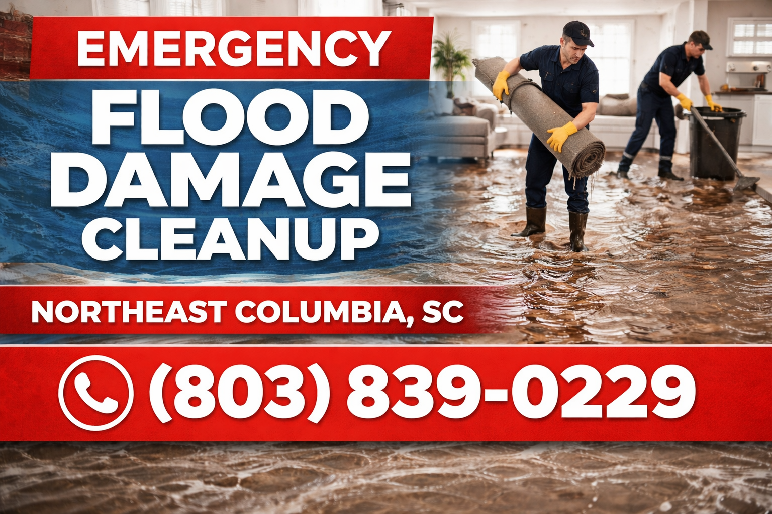 Flood Damage Cleanup in Northeast Columbia: We Come Right to Your Door